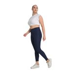 Banega Curve Büyük Beden Örme Şardonlu Polarlı Kışlık Lacivert Tayt Laci 3XL