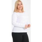 Banega Curve Büyük Beden Pamuklu Likralı Bisiklet Yaka Düğme Detaylı Basic Düz Beyaz Bluz