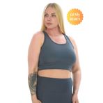Banega Curve Büyük Beden Toparlayıcı Pedli Crop Antrasit Spor Büstiyer Antrasit 2XL