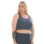 Banega Curve Büyük Beden Toparlayıcı Pedli Crop Antrasit Spor Büstiyer Antrasit 5XL