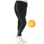 Banega Curve Büyük Beden Toparlayıcı Sıkılastırıcı Deri Şeritli Çelik Örme Siyah Spor Tayt Siyah 3XL