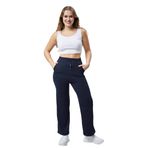 BANEGA Curve KadınÇift Cepli Beli Lastikli Boru Paça Fitilli Tayt Eşofman Altı (LACİVERT, 5XL)
