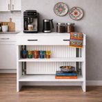 Bangu Petek Üstü Kahve Köşesi Dolabı ( Derinlik 47 cm ) Çok Amaçlı Kahve Standı BKDM008 - 80 CM - Beyaz