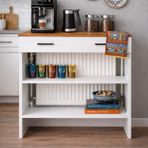 bangu Petek Üstü Kahve Köşesi Dolabı (Derinlik 47 cm) Çok Amaçlı Kahve Standı BKDM008 (ÜST ATLANTİK, 60 CM)