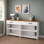 bangu Petek Üstü Minimal Kahve Köşesi Dolabı (Derinlik 32 cm) Bohem Kahve Standı BPKM008 (ÜST ATLANTİK, 120 CM)
