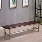Bank Açık Bahçe Bankı Döküm Alüminyum Koruyucu Ahşap, Döküm Çelik Metal Çerçeve Patio Park Bankları, Hava Koşullarına Dayanıklı Balkon Loveseat Bahçe Oturma Sandalyesi Pa,B-100cm/39.3in