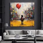 Banksy Balonla Uçan Çocuk Kanvası, Duvar Dekoru Posteri