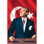 Bannersbay 1 Adet Atatürk Baskılı Türk Bayrağı 600x900 cm - Raşel Kumaş, Atatürk Posteri