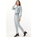 Banny Jeans Açık Mavi Etnik Desenli Kemerli Jean Kadın Tulum