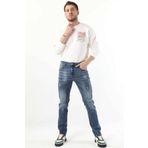Banny Jeans Erkek Dizi Yırtık Boyalı Jean Pantolon Mavi