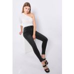 Banny Jeans Kadın Antrasit Dizi Yırtık Süper Skinny Fit Jean Pantolon