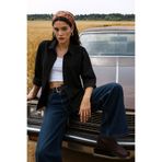 BANNY JEANS Kadın Rahat Kalıp Siyah Jean Gömlek