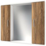 Banos AD4 Metal Kulplu 2 Kapaklı Beyaz Tesbih Mdf 80 cm Aynalı Banyo Üst Dolabı