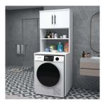 Banos Banyo Banos Ahşap-Antrasit MDF 100 cm Lavabolu Banyo Dolabı Ayaksız Tasarım 2 Kapaklı - Yok - Atlantik Çam