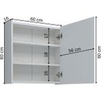 Banos Banyo Kulpsuz Tek Kapaklı Mat Beyaz Mdf 60 Cm Aynalı Banyo Üst Dolabı