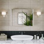 Banos Kulpsuz Tek Kapaklı Mat Beyaz 80 cm Aynalı Banyo Üst Dolabı