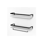 Banos RT4 Metal Çerçeveli Baharatlık Çok Amaçlı Banyo ve Beyaz Mutfak Duvar Rafı