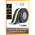 #Bant 1 Adet Fosforlu Kaydırmaz Merdiven Bandı 5 Cm X 3 M Fotolümenli Yeşil Zemin Güvenlik Basamak
