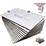 Bant Evi 10 Adet 60x30cm Folyolu Oto Ses Isı Yalıtım Pedi Gürültü ve Isı Kalkanı 9mm Et Kalınlığında Kendinden Yapışkanlı