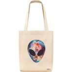 Bant Giyim - Alien Cosmos Tote Bag Bez Çanta - Bej