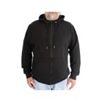 Bant Giyim - Büyük Beden 4Xl Fermuarlı Baharlık Siyah Sweatshirt