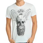 Bant Giyim Illuminated Skull Beyaz Erkek T-Shirt - XS
