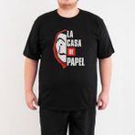 Bant Giyim - La Casa De Papel Büyük Beden Erkek T-Shirt - XXXXL - Siyah