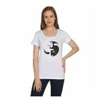 Bant Giyim - Yin Yang Kedi Beyaz Kadın T-shirt Tişört