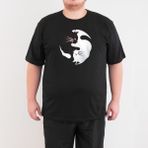 Bant Giyim Yin Yang Kedi Siyah Erkek T-shirt