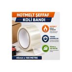 Bant Koli Bandı Tekli - 45x100 Metre, Kargo Ambalaj Bantı