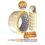 BantPazar 45X100 Norm 6 Adet Koli Bandı Şeffaf | Hotmelt Güçlü Yapışkanlı Ambalaj Paketleme Bandı