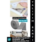 #Bantseti Mutfak Lavabo Pencere Sızdırmaz Kenar Yalıtım Bandı Çok Şık Beyaz-Gri 3.2 Metre Dörtlü Set