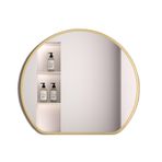 Banyo Aynası Duvara Monte Makyaj Aynası Düzensiz Duvar Aynası Yarım Daire Metal Çerçeve Ayna Yatak Odası Giriş Salonu Oturma Odası için Altın