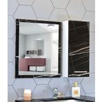 Banyo Aynası Ve Dolabı 80 Cm Mdf Üst Modül Siyah Sonata