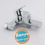 Banyo Bataryası Duvar Tipli Lavabo Mutfak Duş Musluğu Mix Batarya Sıcak Soğuk Çift Su Girişli