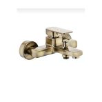 Banyo Bataryası Mat Altın Banyo Musluğu Kare Modern Tasarım Fırçalanmış Gold