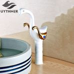 Banyo Çanak Lavabo Bataryası Kuğu Beyaz Gold Yeni Tasarım