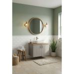 Banyo Dolabı-Asma 2 Kapaklı-Lavabosuz-Ahşap-Mat Vizon-Mdf 60 Cm-Aynalı - Vizon - Kayın