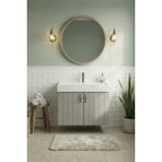 Banyo Dolabı-Ayaksız-2 Kapaklı-Lavabolu-Ahşap-Mat Vizon-Mdf 75 Cm-Aynalı
