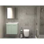 Banyo Dolabı Aynalı Cnc Işlemeli Membran Kapaklı 65 cm - Yeşil