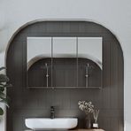 Banyo Dolabı Kulpsuz 3 Kapaklı Mdf 90 Cm Aynalı Banyo Dolabı Atl Atlantik Çam