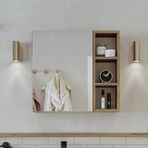 Banyo Dolabı Kulpsuz Tek Kapaklı Atlantik Çam Mdf 65 Cm Aynalı Atlantik Çam