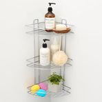 Banyo Duş Köşe Rafı Üç Katlı Krom Şampuanlık Paslanmaz Metal Duvar Tipi Düzenleyici Organizer