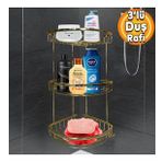 Banyo Dus Rafi Sampuanlik Koselik Damla Gold Altin 3 Katli Malzemelik Organizer Duzenleyici Mutfak Esya Rafi
