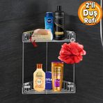 Banyo Dus Rafi Sampuanlik Koselik Ucgen Krom 2 Katli Malzemelik Organizer Duzenleyici Mutfak Esya Rafi