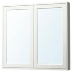 Banyo Duvar Dolabı, Beyaz, 100X15X95 Cm, 2 Ayna Kapaklı