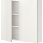 Banyo Duvar Dolabı, Beyaz, 80X15X75 Cm, 2 Kapaklı