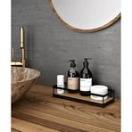 Banyo Düzenleyici Yapışkanlı Metal Banyo Rafı İkili Duş Rafı Organizer Şampuanlık Mat Siyah-GNRL180
