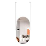Banyo Gardırop Makyaj Oturma Odası Yatak Odası Giriş Yolu için Özelleştirilebilir Oval Asma Tavan Aynası - Dekoratif Duvar Aynası (40 cm x 70 cm)