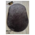 Banyo Halısı Peluş Post Halı Oval Antrasit